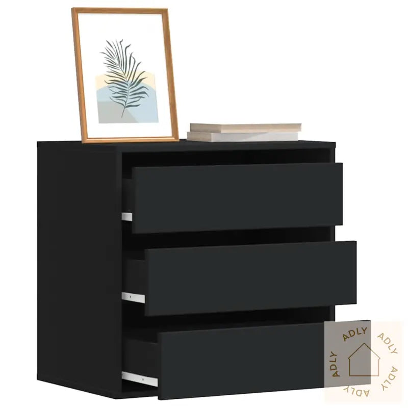 Kommode Svart 60X41X58 Cm Konstruert Tre