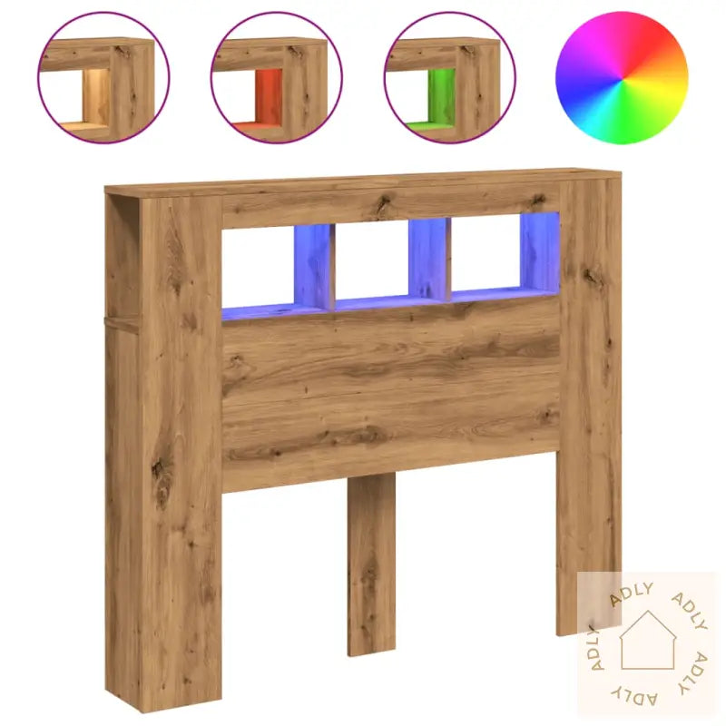 Sengegavl Med Led Artisan Eik 120X18,5X103,5 Cm Konstruert Tre