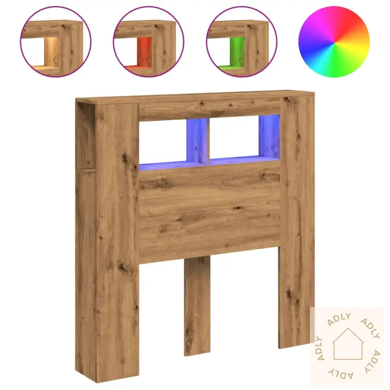 Sengegavl Med Led Artisan Eik 100X18,5X103,5 Cm Konstruert Tre