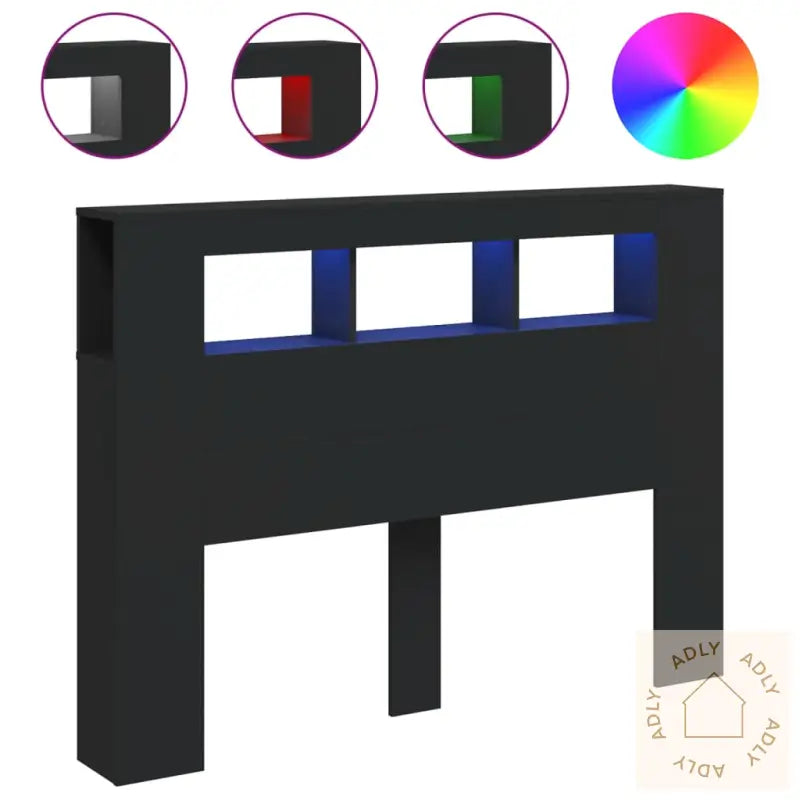 Sengegavl Med Led Svart 140X18,5X103,5 Cm Konstruert Tre