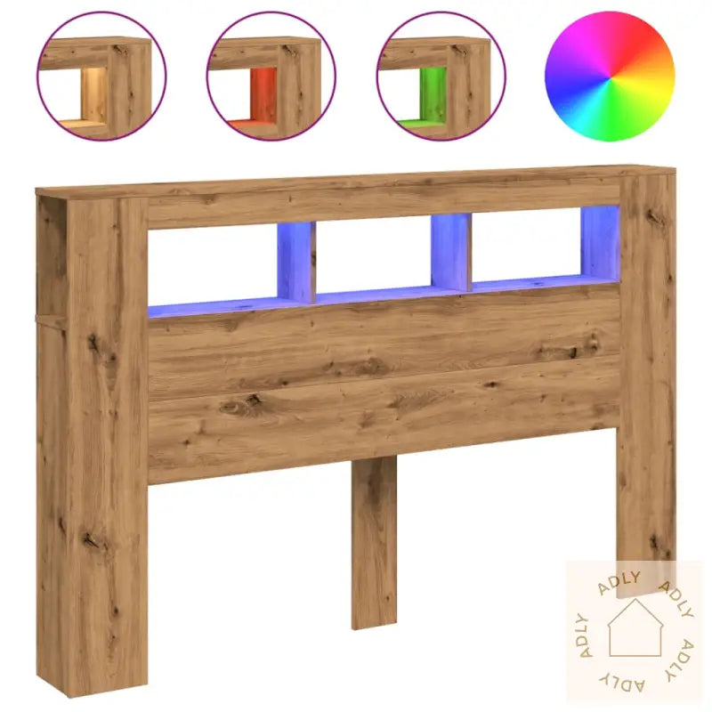 Sengegavl Med Led Artisan Eik 160X18,5X103,5 Cm Konstruert Tre
