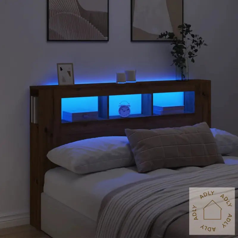 Sengegavl Med Led Artisan Eik 160X18,5X103,5 Cm Konstruert Tre