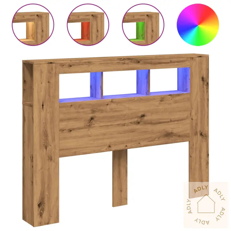 Sengegavl Med Led Artisan Eik 140X18,5X103,5 Cm Konstruert Tre