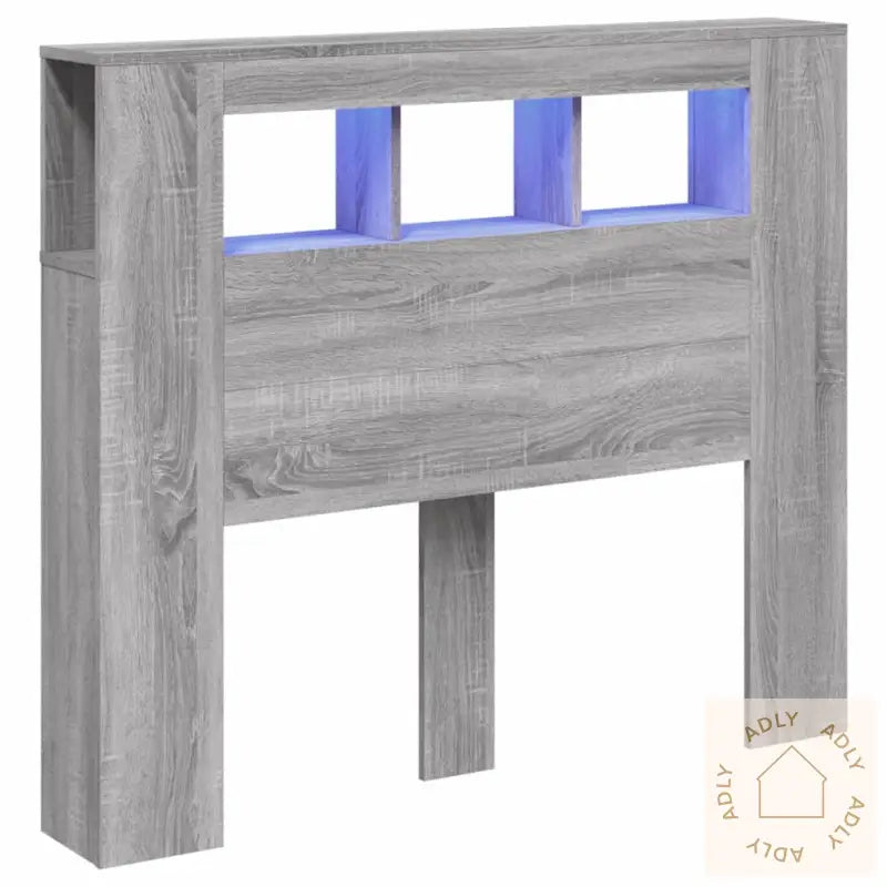 Sengegavl Med Led Grå Sonoma 120X18,5X103,5 Cm Konstruert Tre