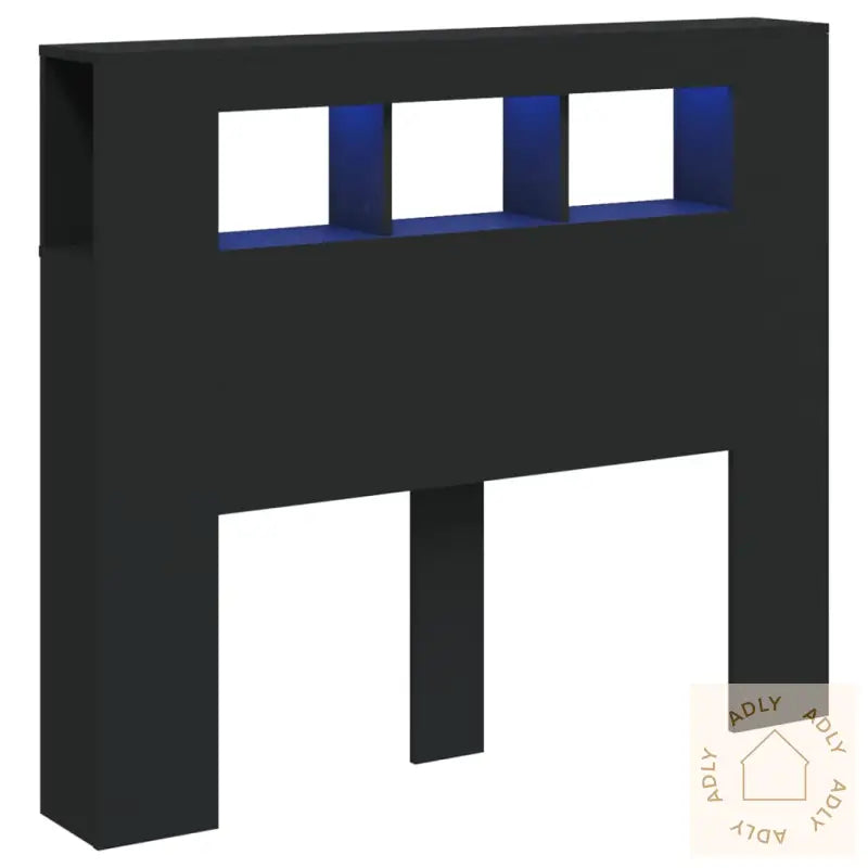 Sengegavl Med Led Svart 120X18,5X103,5 Cm Konstruert Tre