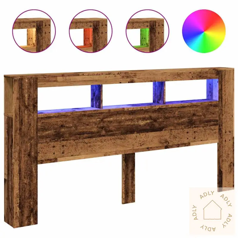 Sengegavl Med Led Gammelt Tre 200X18,5X103,5 Cm Konstruert Tre