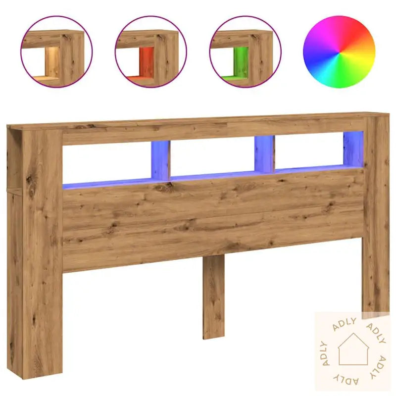 Sengegavl Med Led Artisan Eik 200X18,5X103,5 Cm Konstruert Tre
