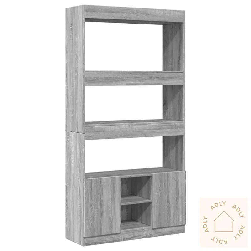 Highboard Grå Sonoma 92X33X180 Cm Konstruert Tre