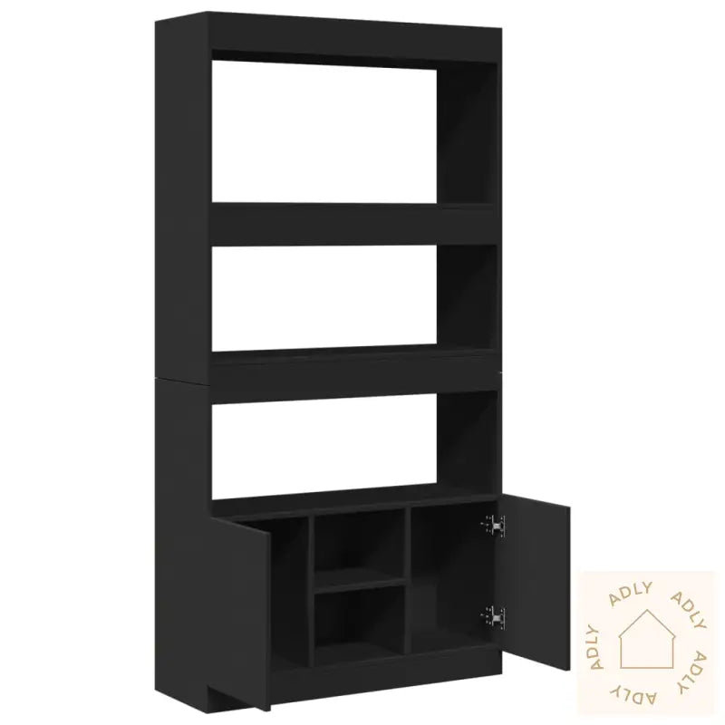 Highboard Svart 92X33X180 Cm Konstruert Tre