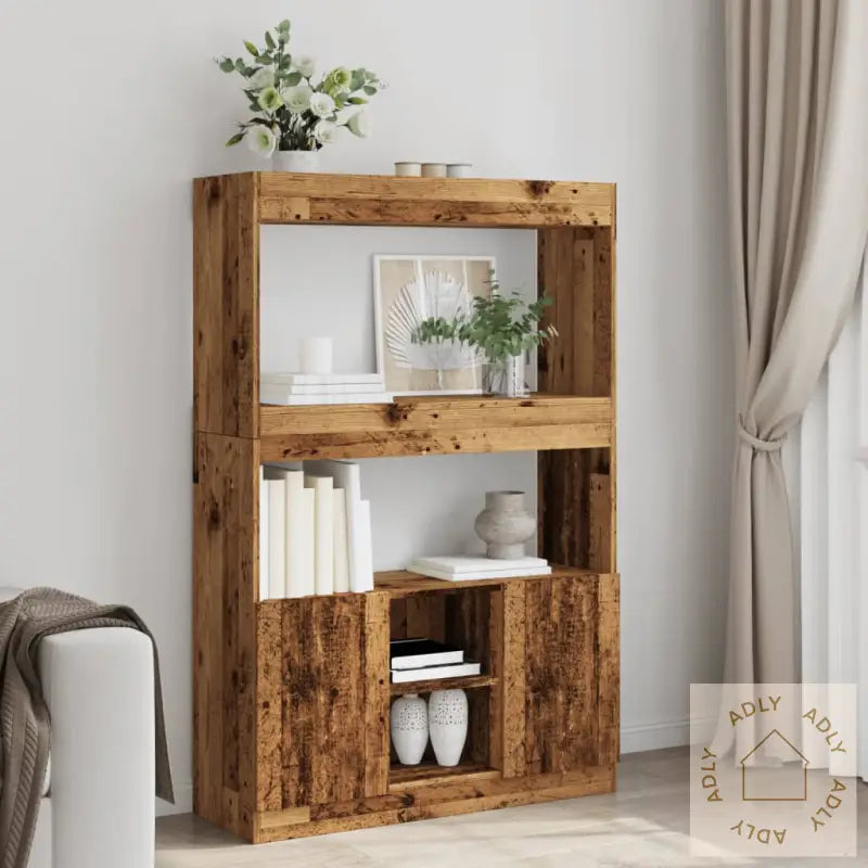 Highboard Gammelt Tre 92X33X140 Cm Konstruert Tre