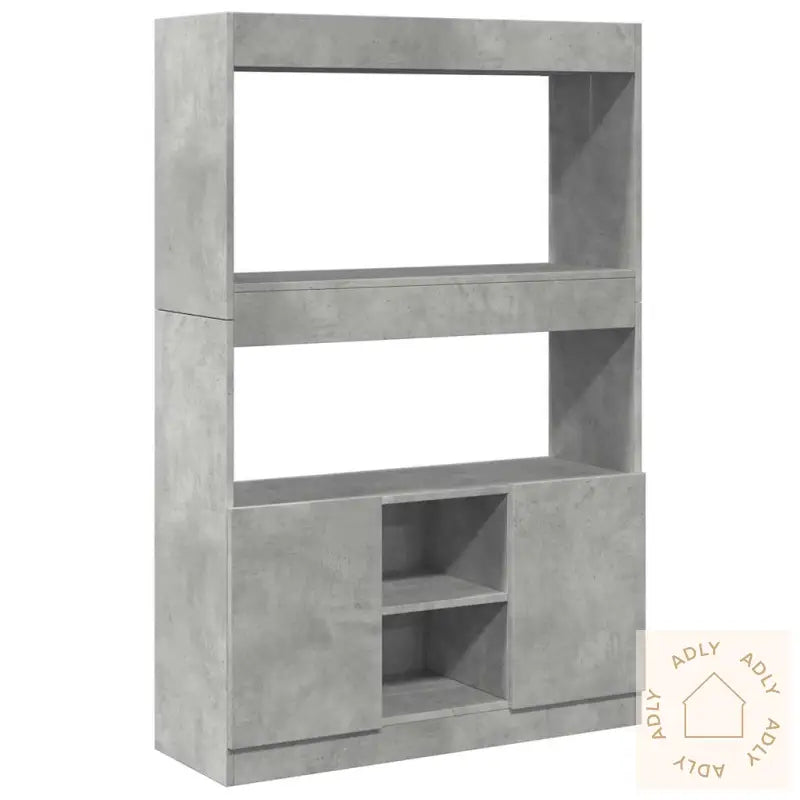 Highboard Betonggrå 92X33X140 Cm Konstruert Tre