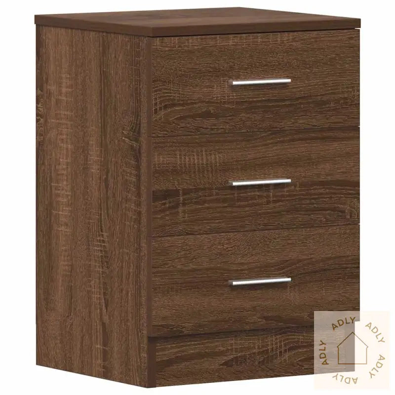 Nattbord Brun Eik 38X35X56 Cm Konstruert Tre