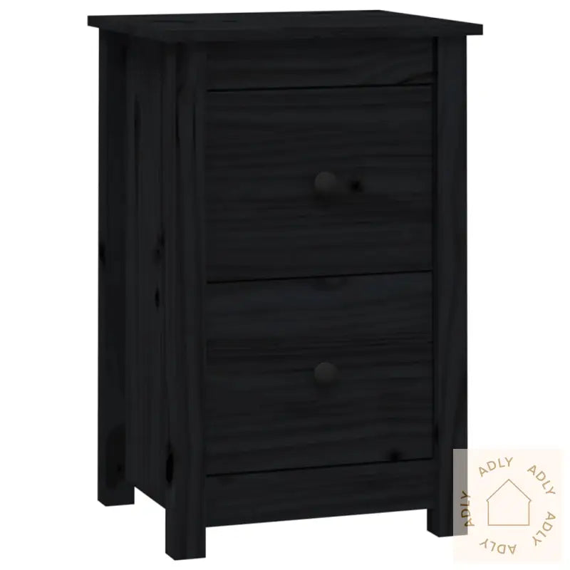 Nattbord Svart 40X35X61,5 Cm Heltre Furu