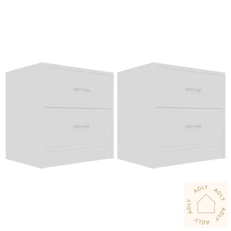 Nattbord 2 Stk Hvit 40X30X40 Cm Konstruert Tre