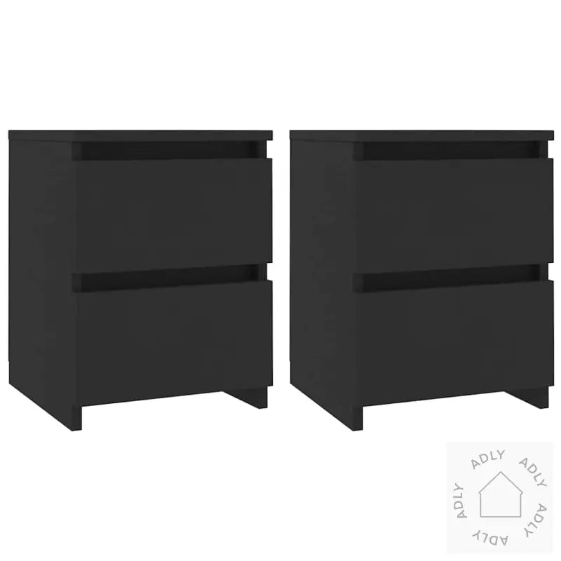 Nattbord 2 Stk Svart 30X30X40 Cm Konstruert Tre