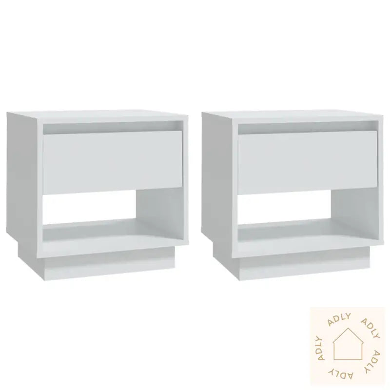 Nattbord 2 Stk Hvit 45X34X44 Cm Konstruert Tre