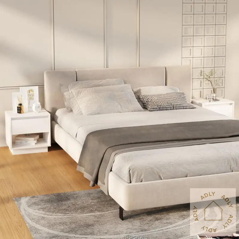 Nattbord 2 Stk Hvit 45X34X44 Cm Konstruert Tre