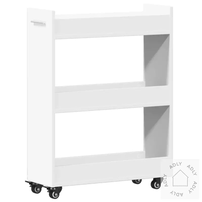 Sidebord Med Hjul Hvit 60X22X79 Cm Konstruert Tre