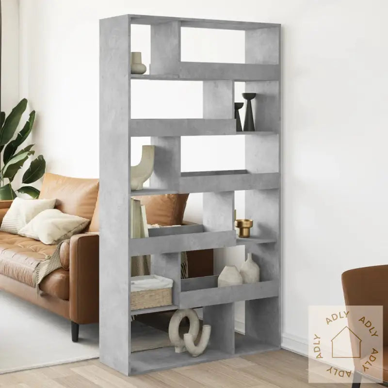 Romdeler Betonggrå 100X33X187,5 Cm Konstruert Tre