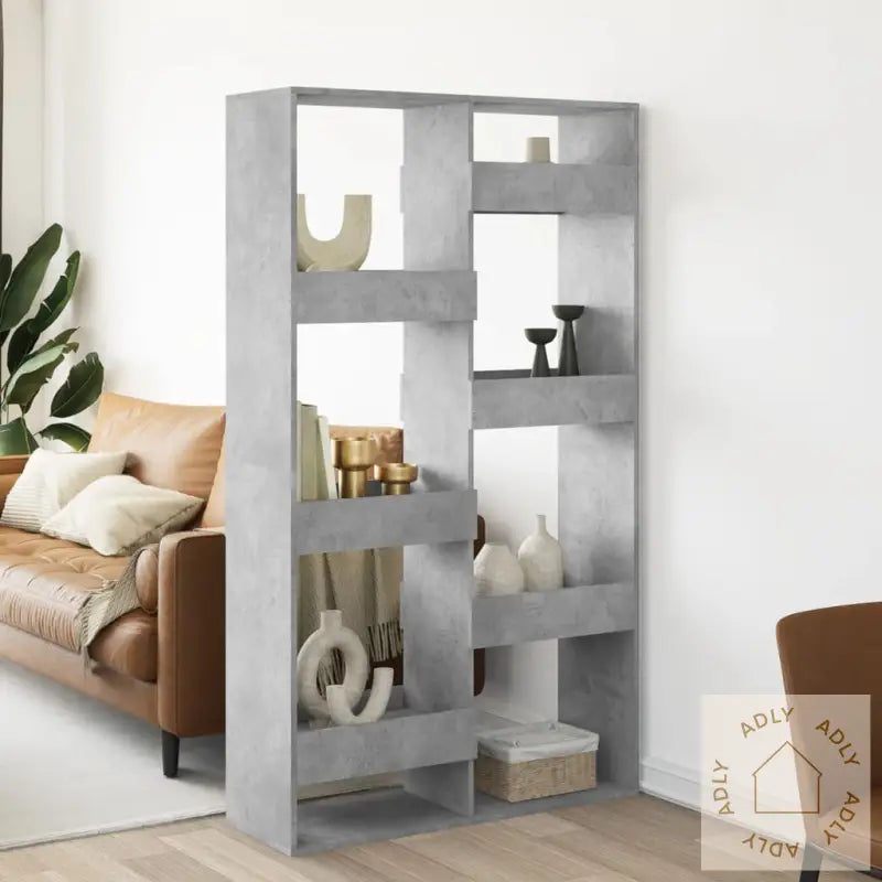 Romdeler Betonggrå 100X33X175 Cm Konstruert Tre