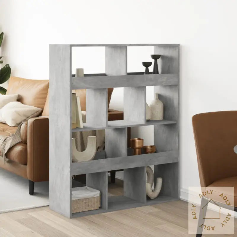 Romdeler Betonggrå 100X33X125,5 Cm Konstruert Tre