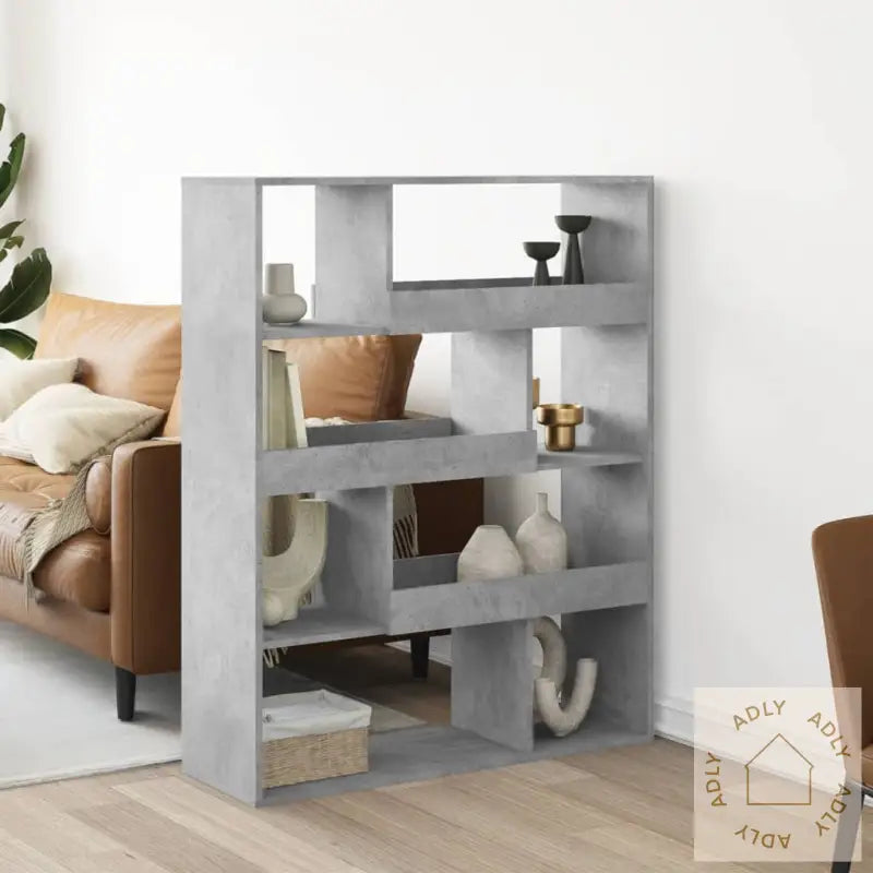 Romdeler Betonggrå 100X33X125,5 Cm Konstruert Tre