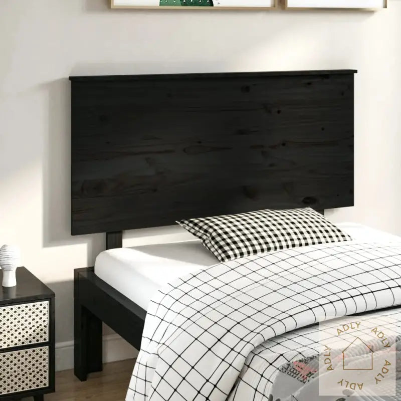 Sengegavl Svart 124X6X82,5 Cm Heltre Furu