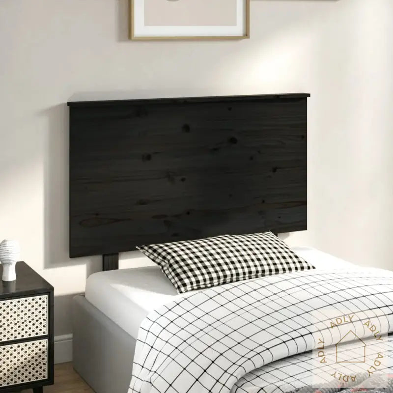 Sengegavl Svart 94X6X82,5 Cm Heltre Furu