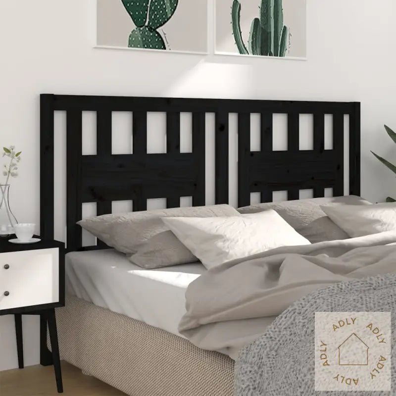Sengegavl Svart 166X4X100 Cm Heltre Furu
