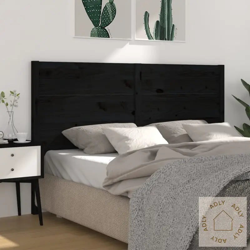 Sengegavl Svart 126X4X100 Cm Heltre Furu