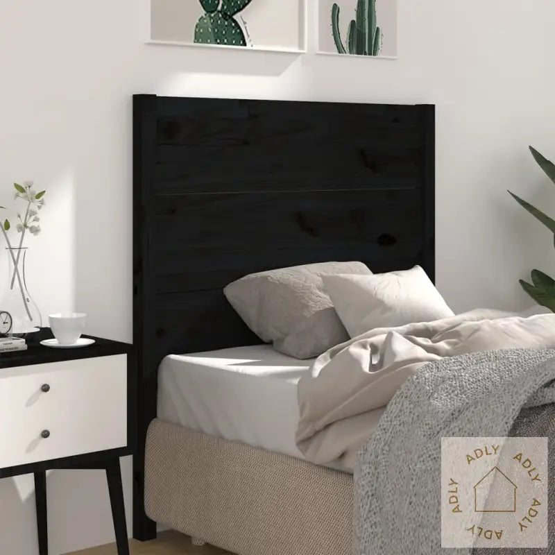 Sengegavl Svart 96X4X100 Cm Heltre Furu