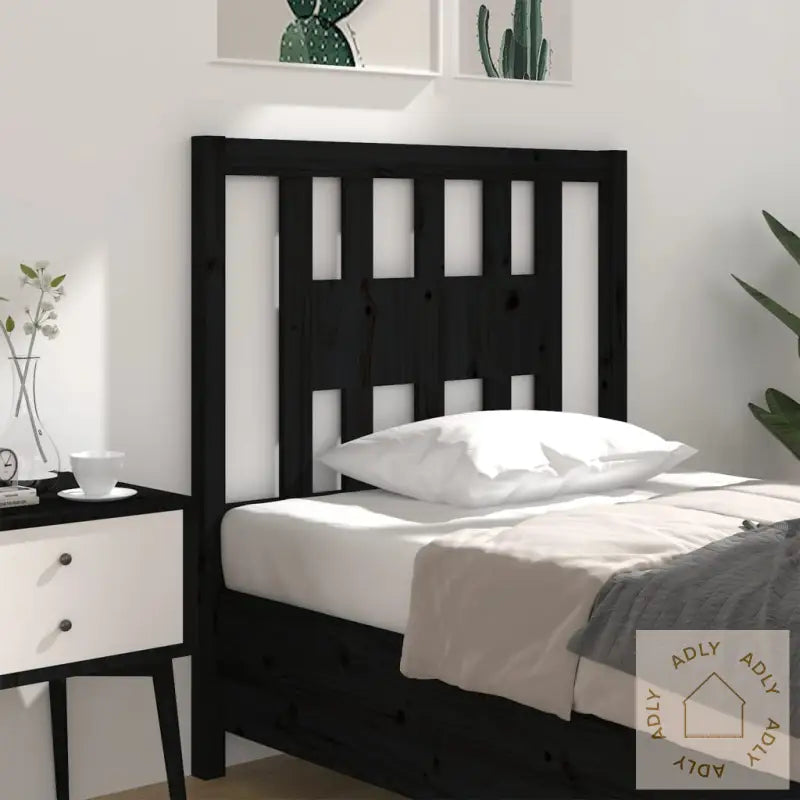 Sengegavl Svart 96X4X100 Cm Heltre Furu