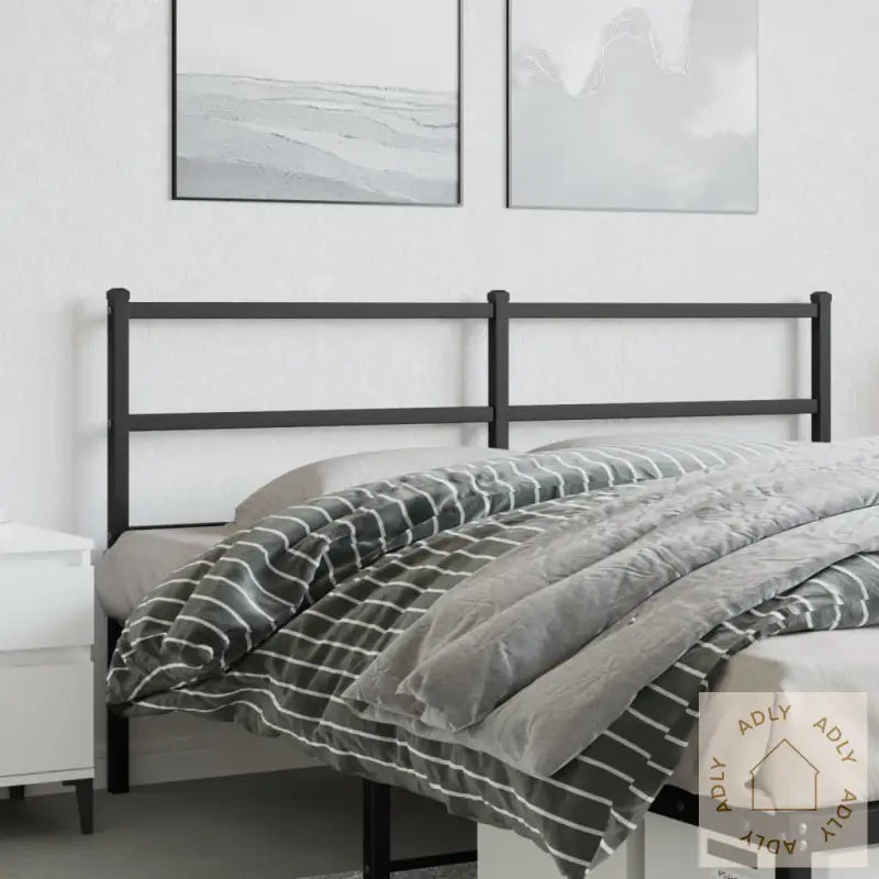 Sengegavl I Metall Svart 160 Cm