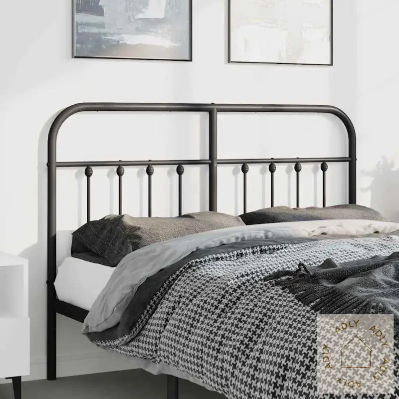 Sengegavl I Metall Svart 150 Cm