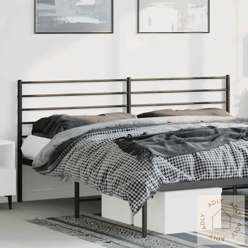 Sengegavl I Metall Svart 180 Cm