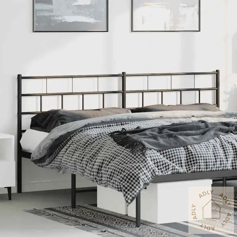 Sengegavl I Metall Svart 180 Cm