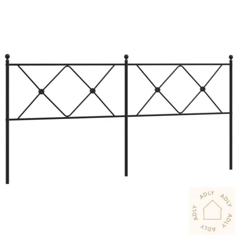 Sengegavl I Metall Svart 180 Cm