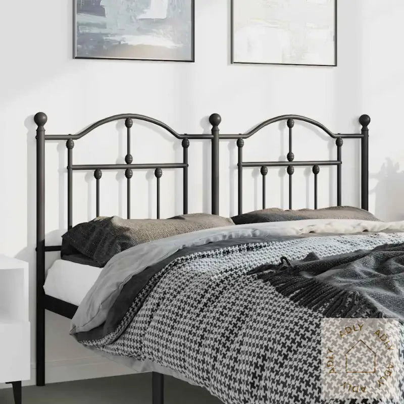 Sengegavl I Metall Svart 150 Cm