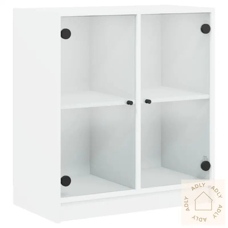 Sideskap Med Glassdører Hvit 68X37X75,5 Cm