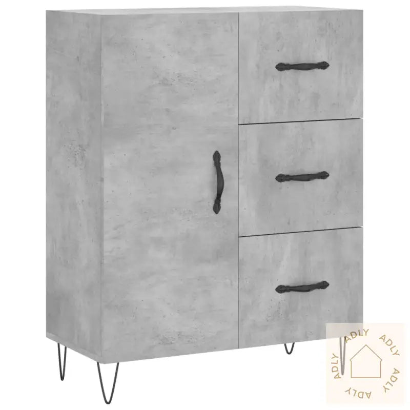 Skjenk Betonggrå 69,5X34X90 Cm Konstruert Tre
