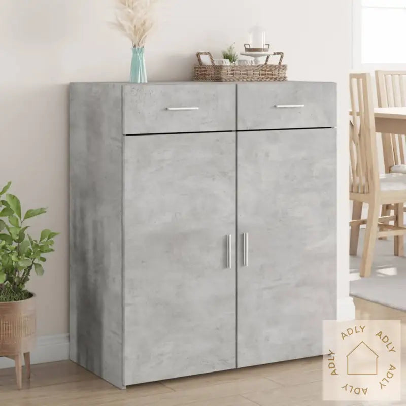 Skjenk Betonggrå 80X42,5X93 Cm Konstruert Tre