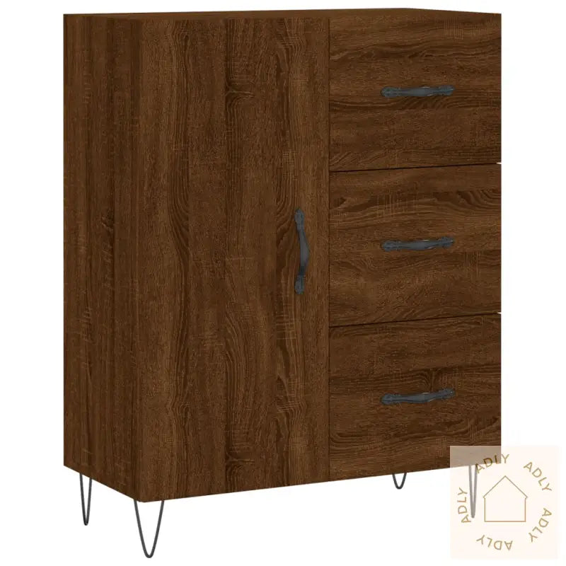 Skjenk Brun Eik 69,5X34X90 Cm Konstruert Tre