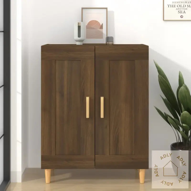 Skjenk Brun Eik 69,5X34X90 Cm Konstruert Tre