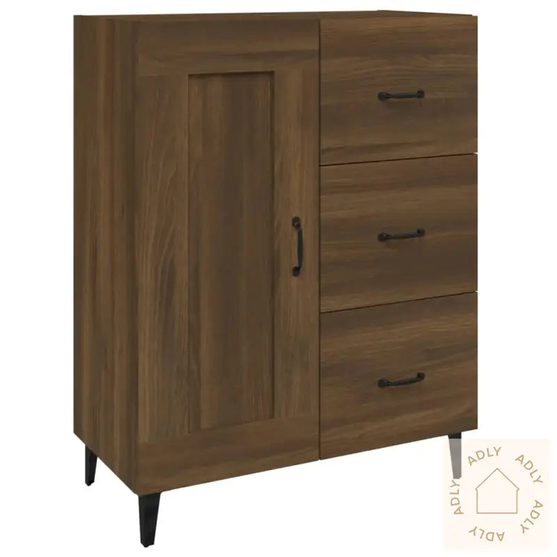 Skjenk Brun Eik 69,5X34X90 Cm Konstruert Tre