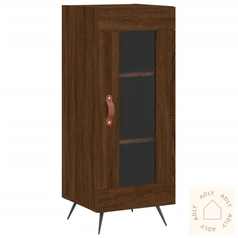 Skjenk Brun Eik 34,5X34X90 Cm Konstruert Tre