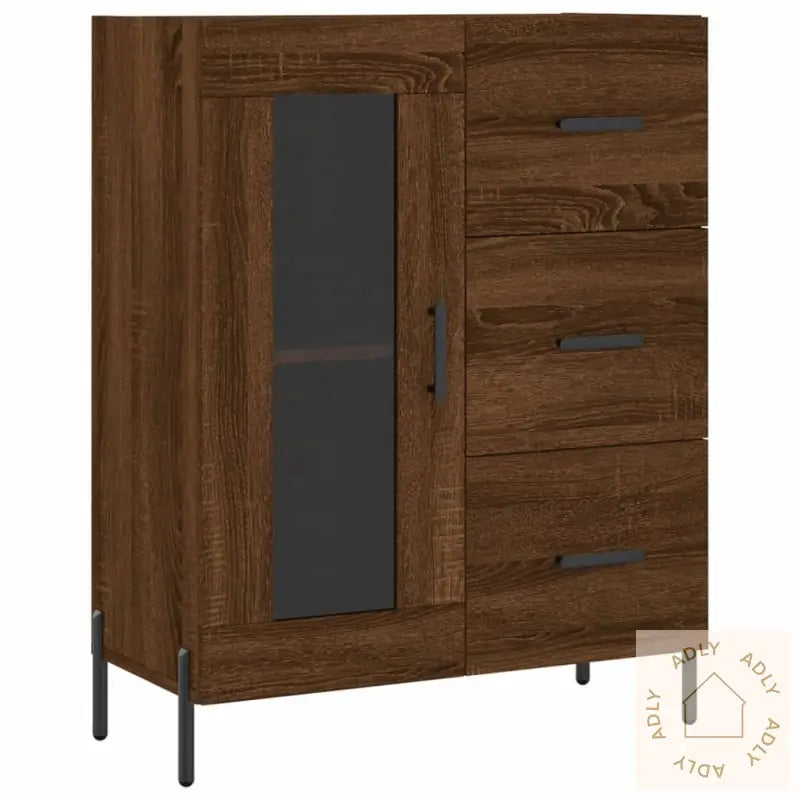 Skjenk Brun Eik 69,5X34X90 Cm Konstruert Tre