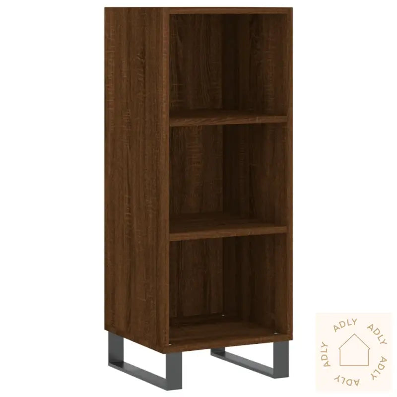Skjenk Brun Eik 34,5X32,5X90 Cm Konstruert Tre