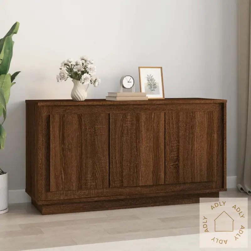 Skjenk Brun Eik 102X35X55 Cm Konstruert Tre