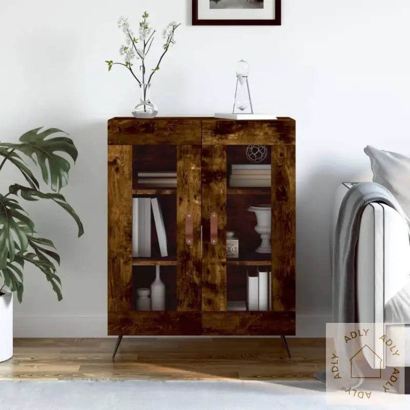 Skjenk Røkt Eik 69,5X34X90 Cm Konstruert Tre