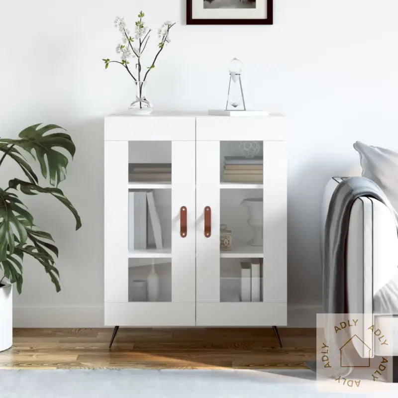 Skjenk Hvit 69,5X34X90 Cm Konstruert Tre